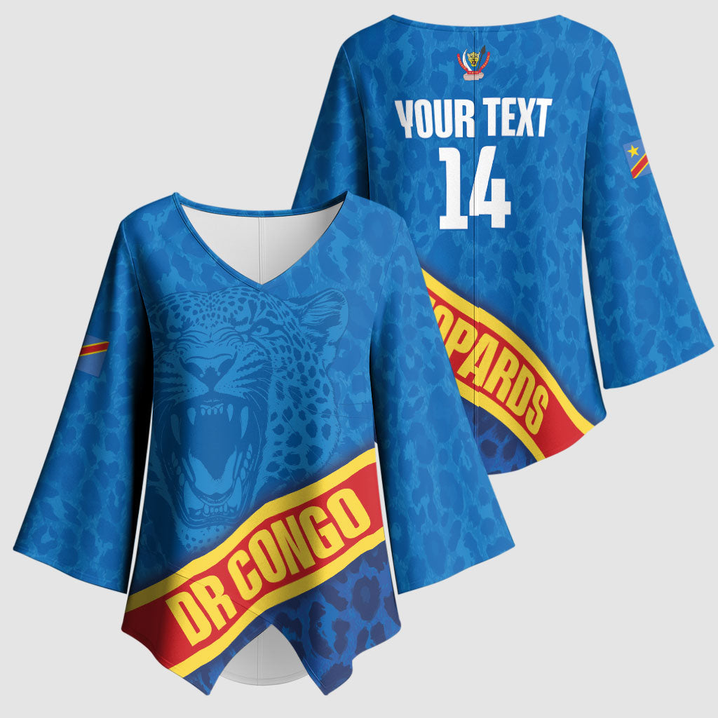 DR Congo Basketball Custom Kimono Sleeve Blouse 2026 Go Leopards