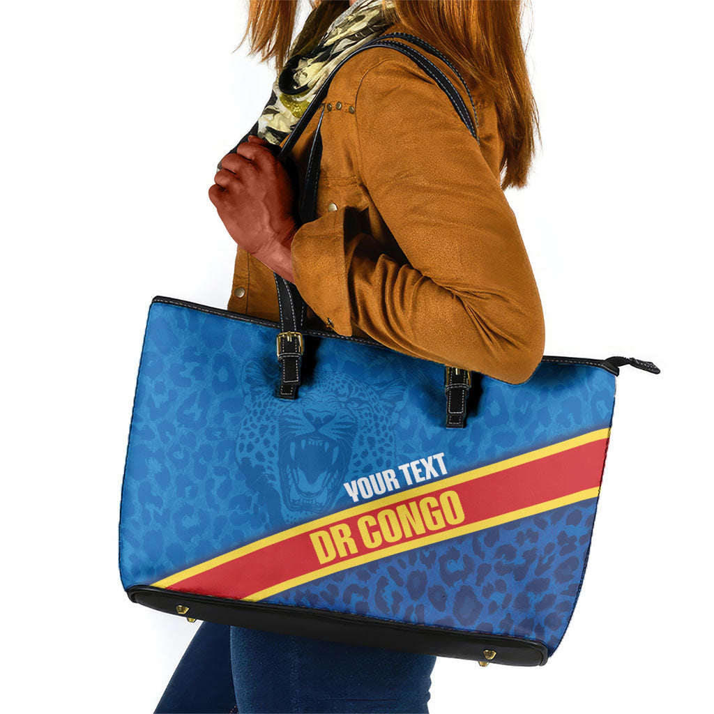 DR Congo Basketball Custom Leather Tote Bag 2026 Go Leopards