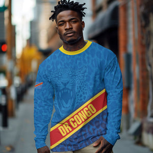 DR Congo Basketball Custom Long Sleeve Shirt 2026 Go Leopards