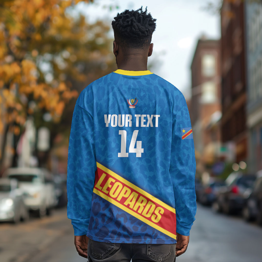 DR Congo Basketball Custom Long Sleeve Shirt 2026 Go Leopards