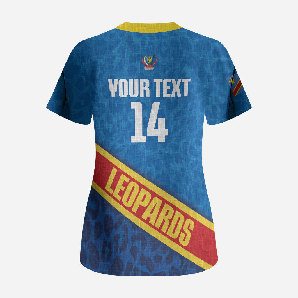 DR Congo Basketball Custom Scrub Top 2026 Go Leopards