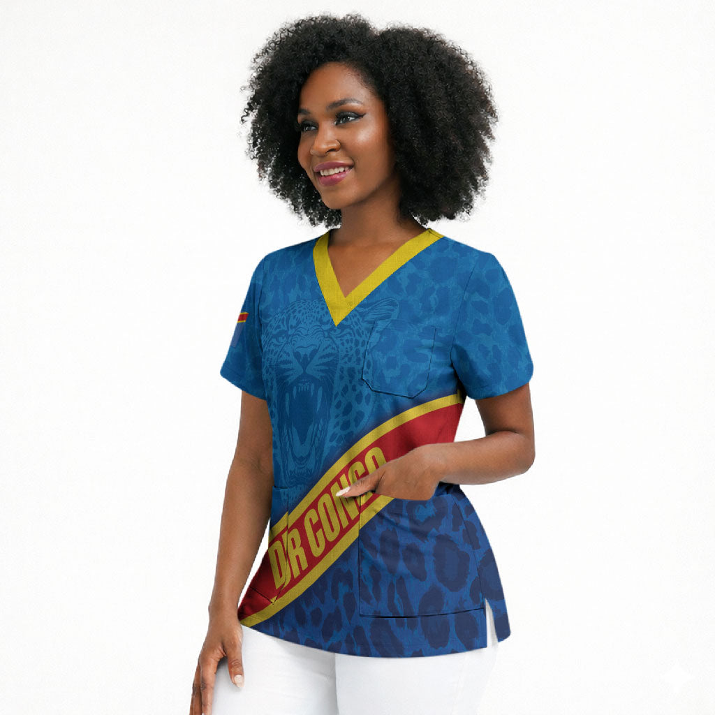 DR Congo Basketball Custom Scrub Top 2026 Go Leopards