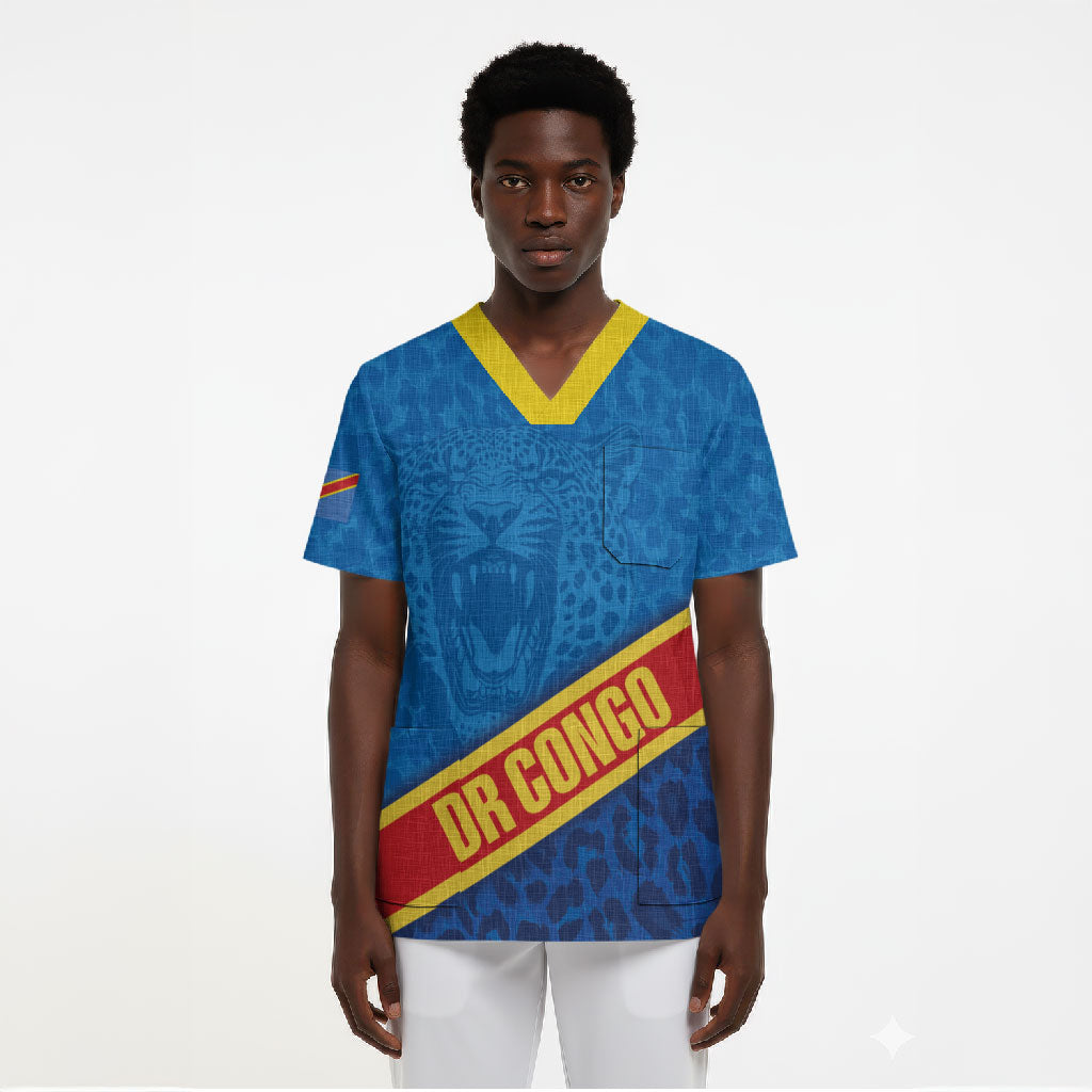 DR Congo Basketball Custom Scrub Top 2026 Go Leopards