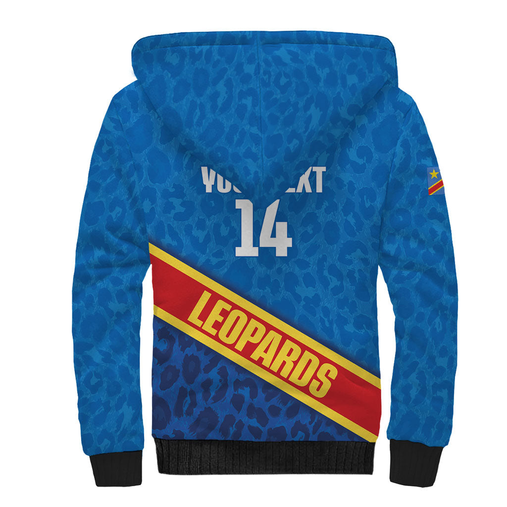 DR Congo Basketball Custom Sherpa Hoodie 2026 Go Leopards
