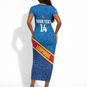 DR Congo Basketball Custom Short Sleeve Bodycon Dress 2026 Go Leopards