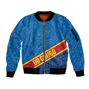 DR Congo Basketball Custom Sleeve Zip Bomber Jacket 2026 Go Leopards
