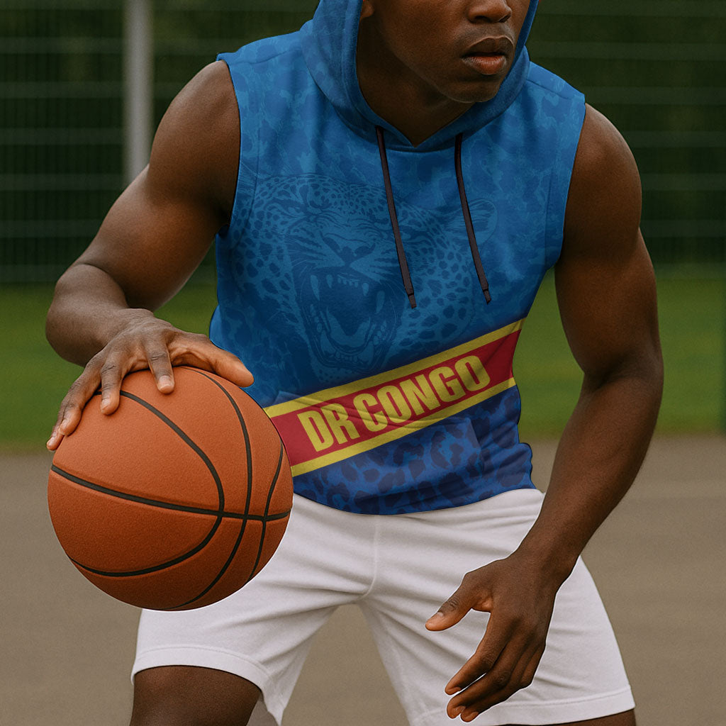 DR Congo Basketball Custom Sleeveless Hoodie 2026 Go Leopards