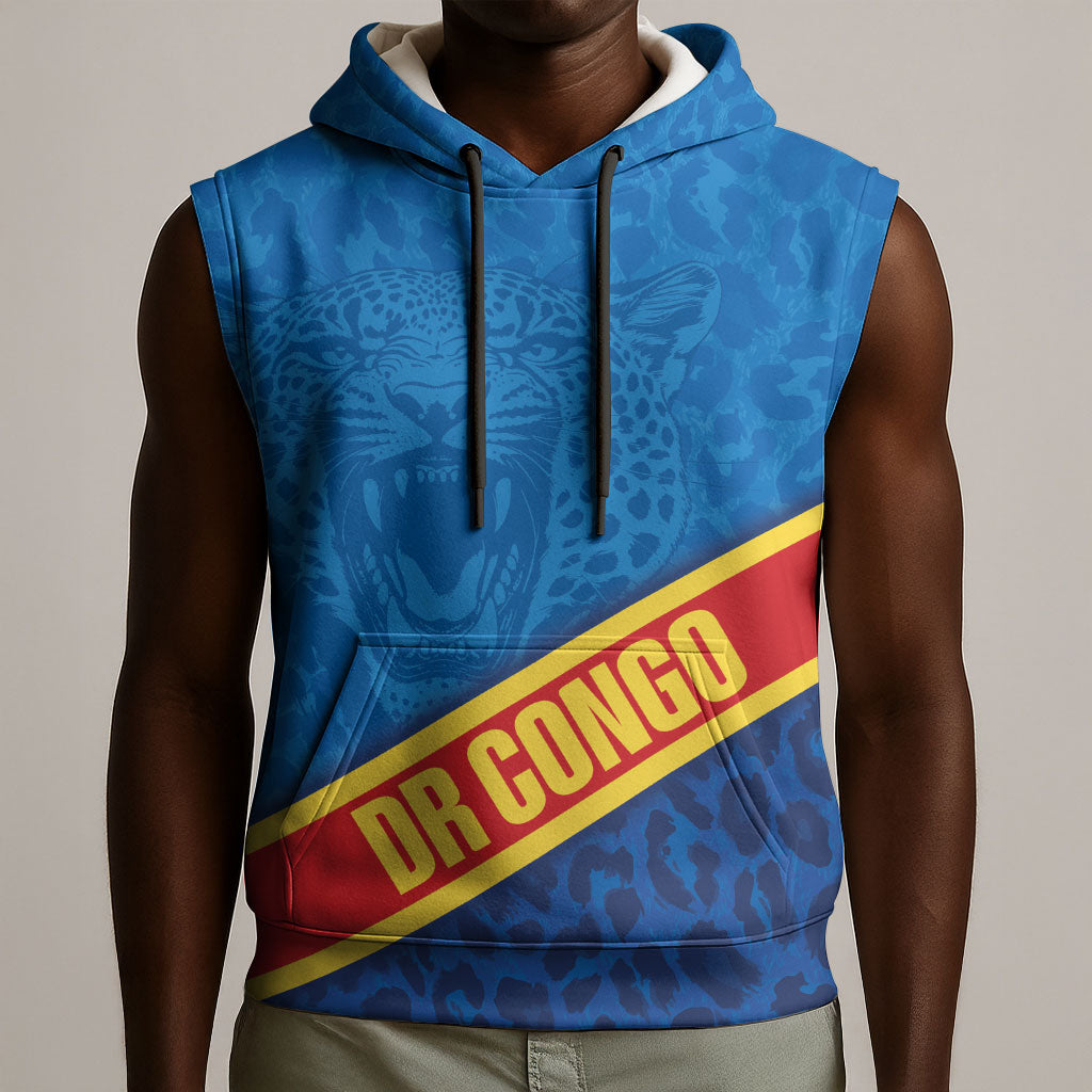 DR Congo Basketball Custom Sleeveless Hoodie 2026 Go Leopards
