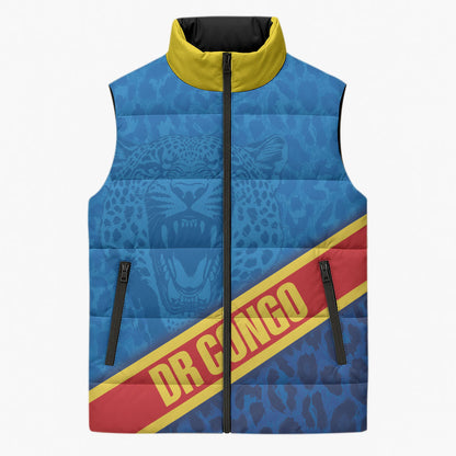 DR Congo Basketball Custom Sleeveless Puffer Jacket 2026 Go Leopards