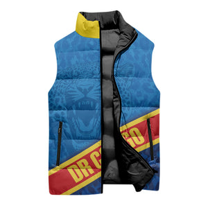 DR Congo Basketball Custom Sleeveless Puffer Jacket 2026 Go Leopards
