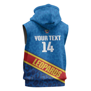 DR Congo Basketball Custom Sleeveless Zip Hoodie 2026 Go Leopards