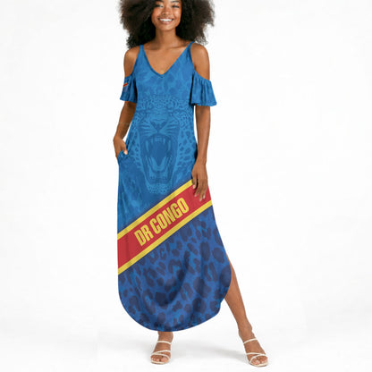 DR Congo Basketball Custom Summer Maxi Dress 2026 Go Leopards