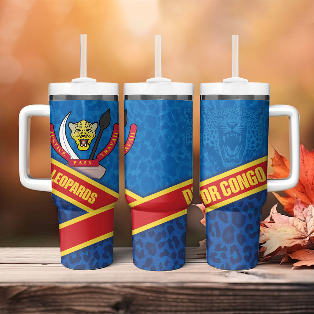 DR Congo Basketball Tumbler With Handle 2026 Go Leopards