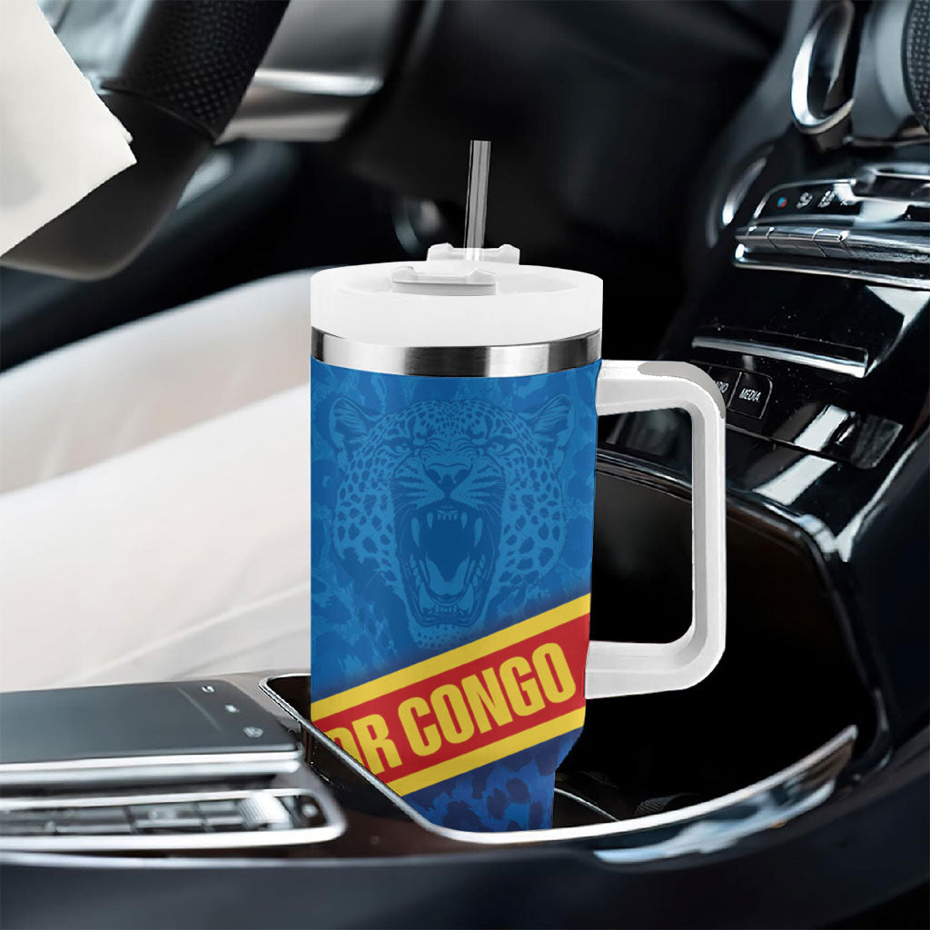DR Congo Basketball Tumbler With Handle 2026 Go Leopards
