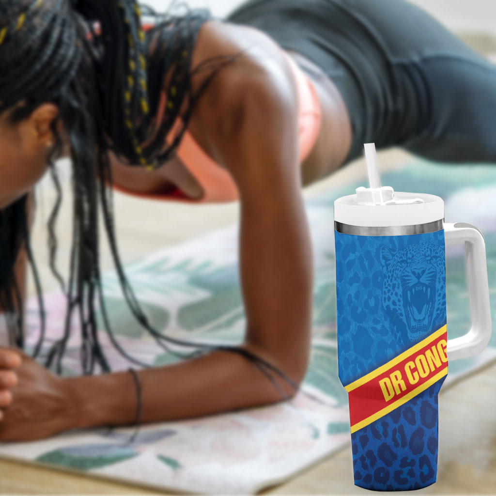 DR Congo Basketball Tumbler With Handle 2026 Go Leopards