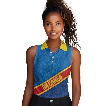 DR Congo Basketball Custom Women Sleeveless Polo Shirt 2026 Go Leopards