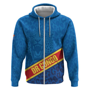 DR Congo Basketball Custom Zip Hoodie 2026 Go Leopards