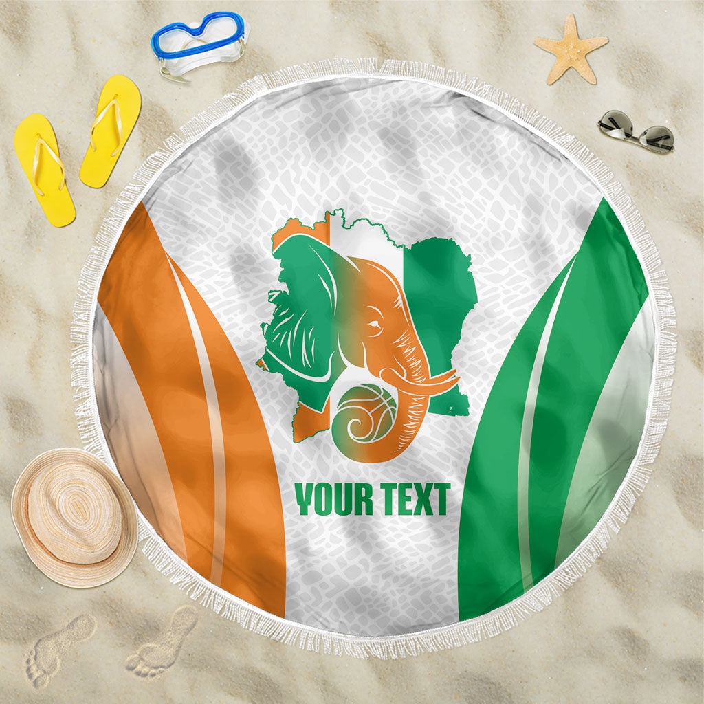 Ivory Coast Basketball Custom Beach Blanket 2026 Allez Les Elephants