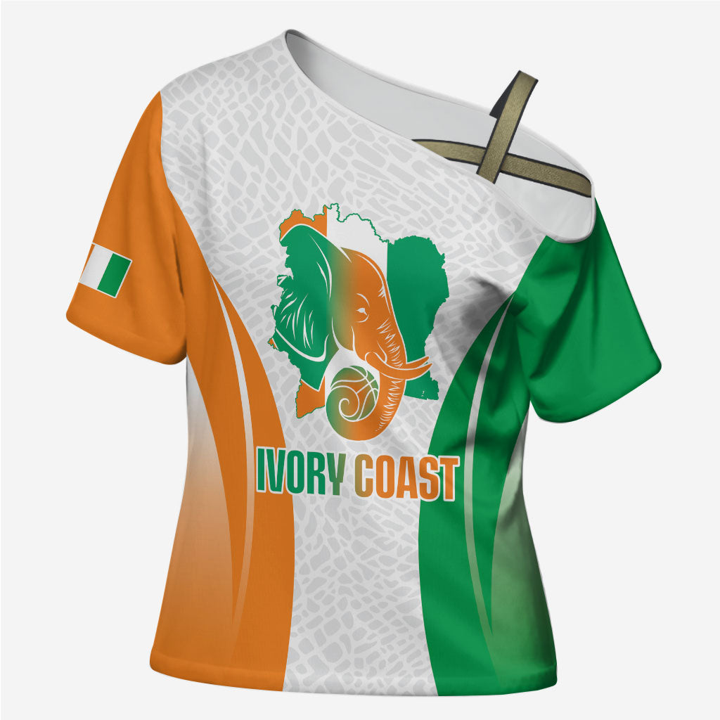 Ivory Coast Basketball Custom Cross Shoulder Shirt 2026 Allez Les Elephants