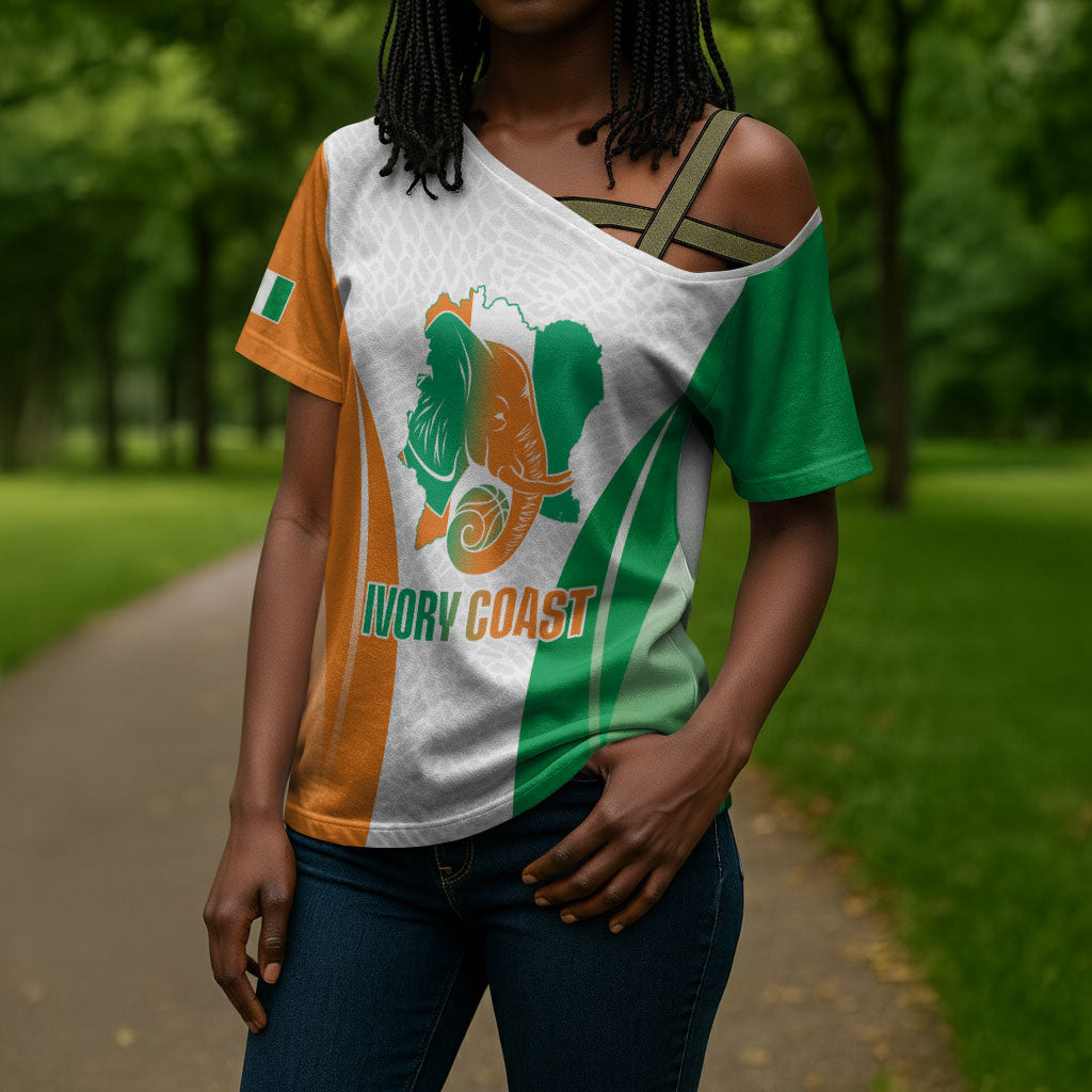 Ivory Coast Basketball Custom Cross Shoulder Shirt 2026 Allez Les Elephants
