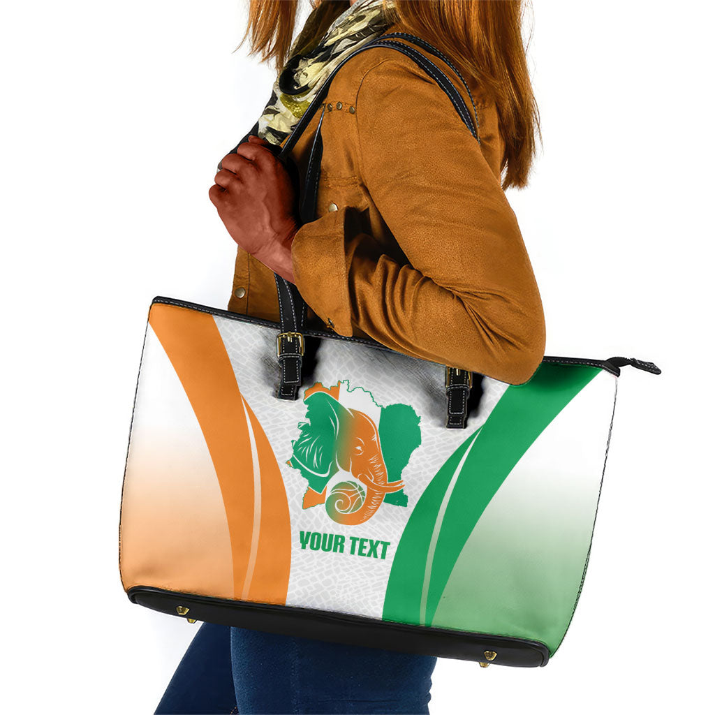Ivory Coast Basketball Custom Leather Tote Bag 2026 Allez Les Elephants