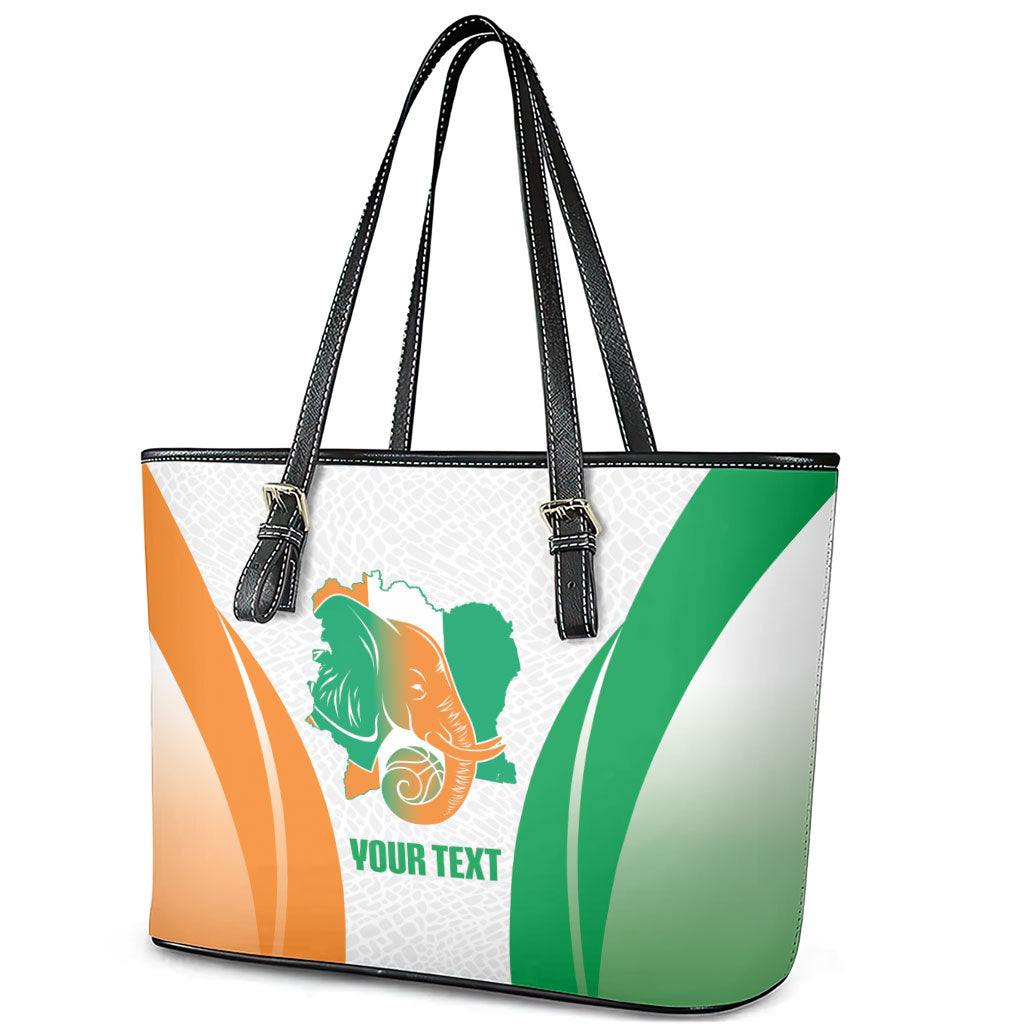Ivory Coast Basketball Custom Leather Tote Bag 2026 Allez Les Elephants