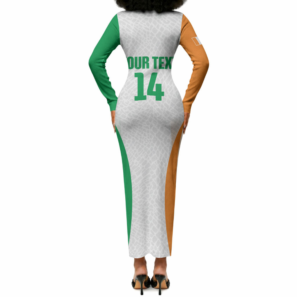 Ivory Coast Basketball Custom Long Sleeve Bodycon Dress 2026 Allez Les Elephants