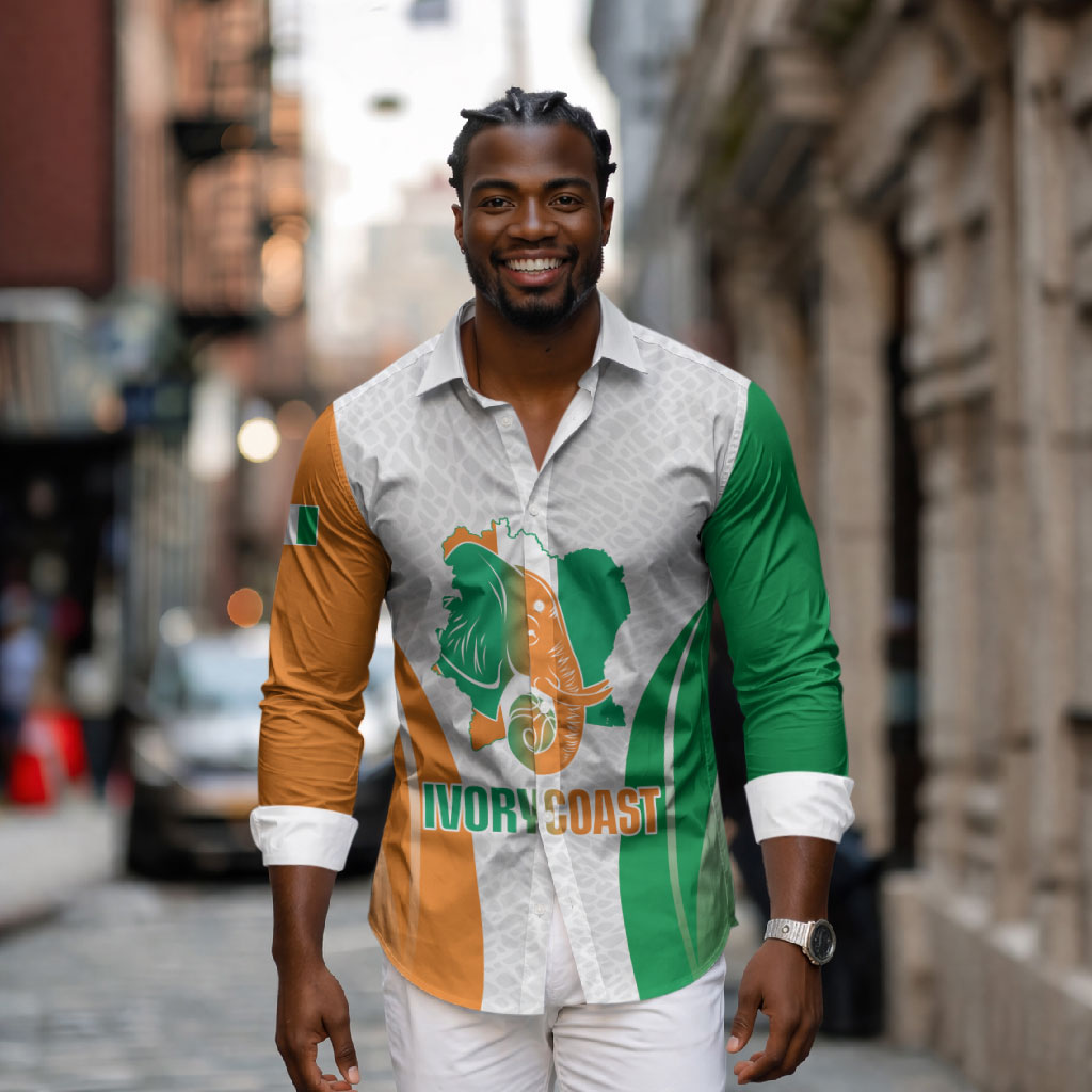 Ivory Coast Basketball Custom Long Sleeve Button Shirt 2026 Allez Les Elephants