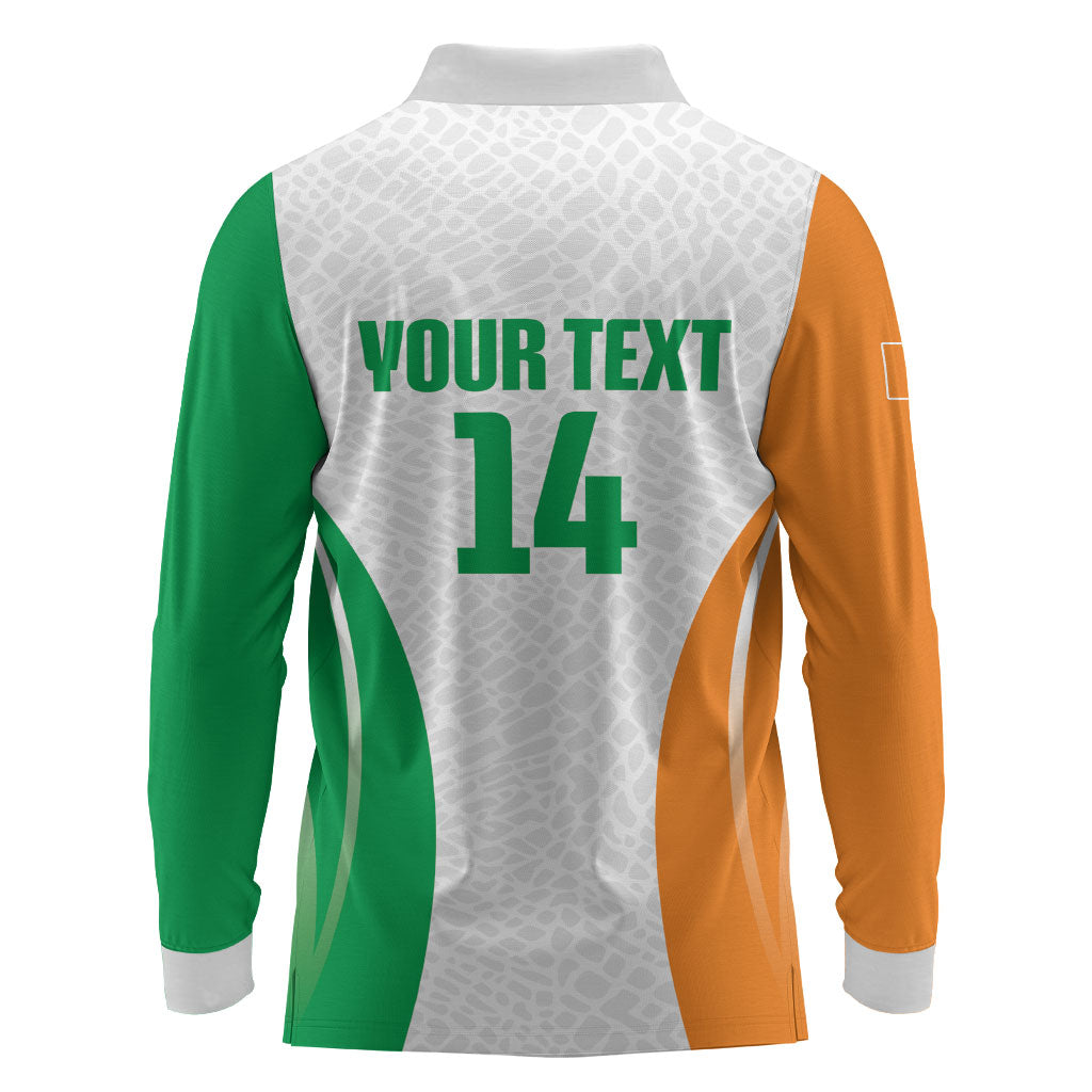 Ivory Coast Basketball Custom Long Sleeve Polo Shirt 2026 Allez Les Elephants