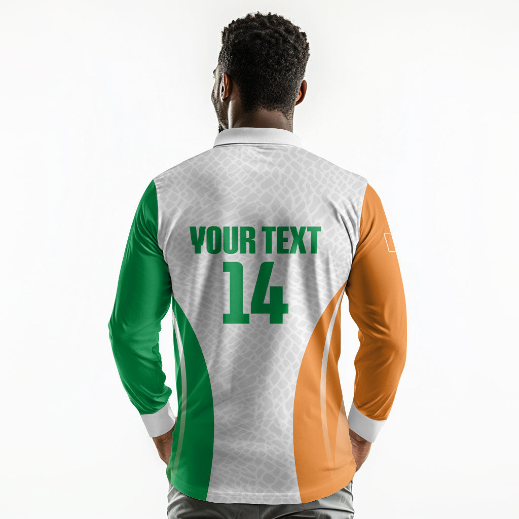 Ivory Coast Basketball Custom Long Sleeve Polo Shirt 2026 Allez Les Elephants