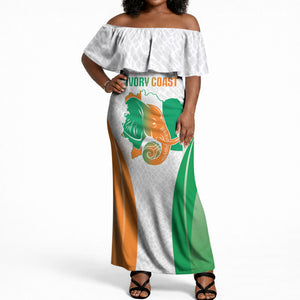 Ivory Coast Basketball Custom Off Shoulder Maxi Dress 2026 Allez Les Elephants