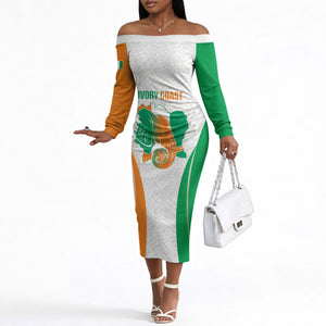 Ivory Coast Basketball Custom Off The Shoulder Long Sleeve Dress 2026 Allez Les Elephants