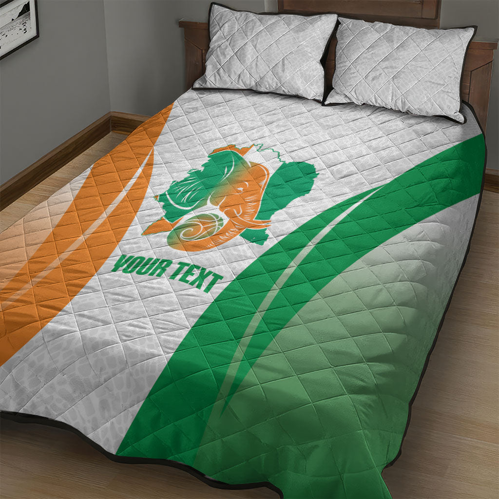 Ivory Coast Basketball Custom Quilt Bed Set 2026 Allez Les Elephants