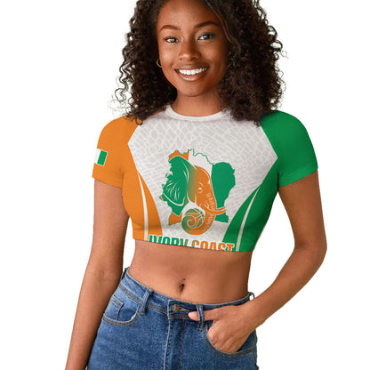 Ivory Coast Basketball Custom Raglan Cropped T shirt 2026 Allez Les Elephants