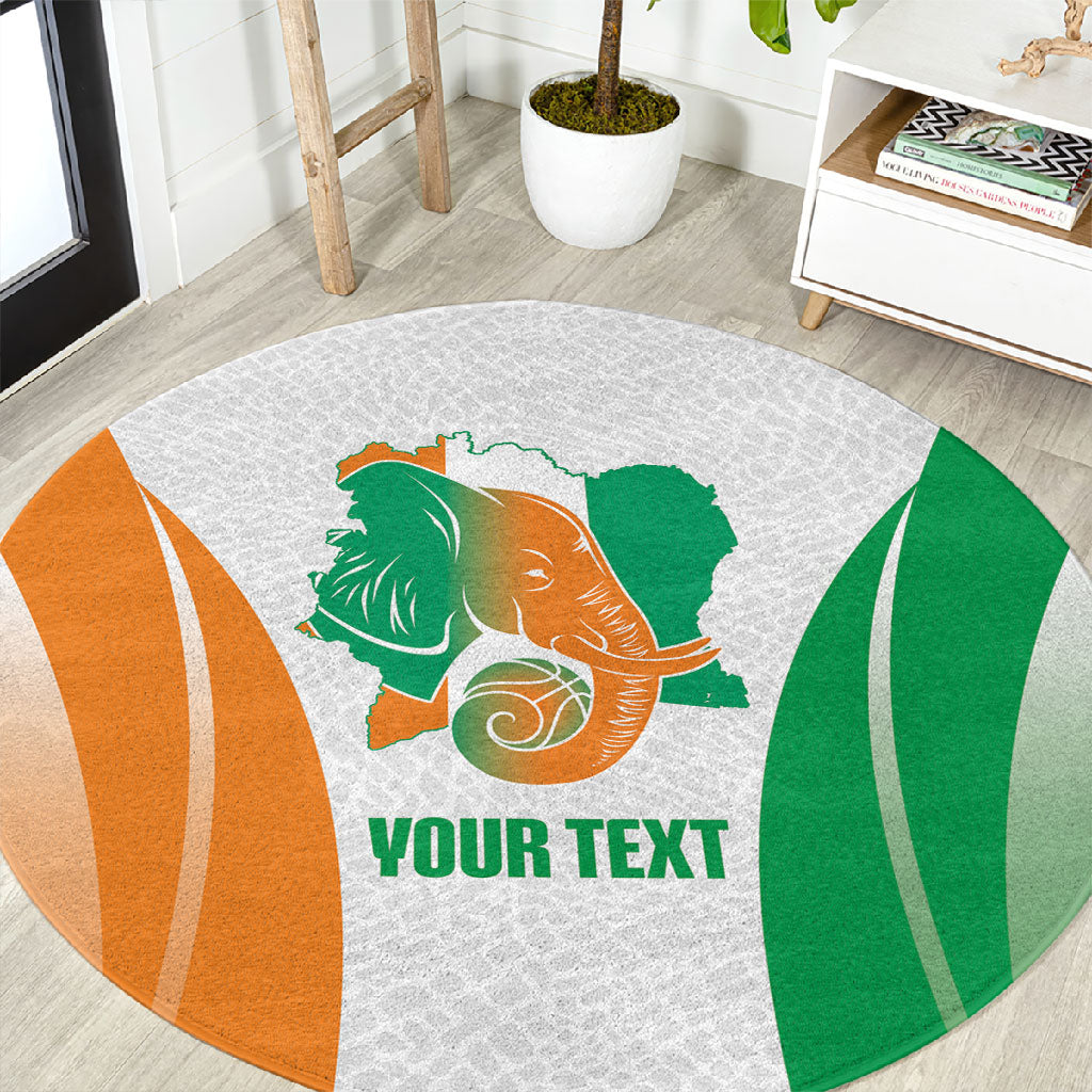 Ivory Coast Basketball Custom Round Carpet 2026 Allez Les Elephants