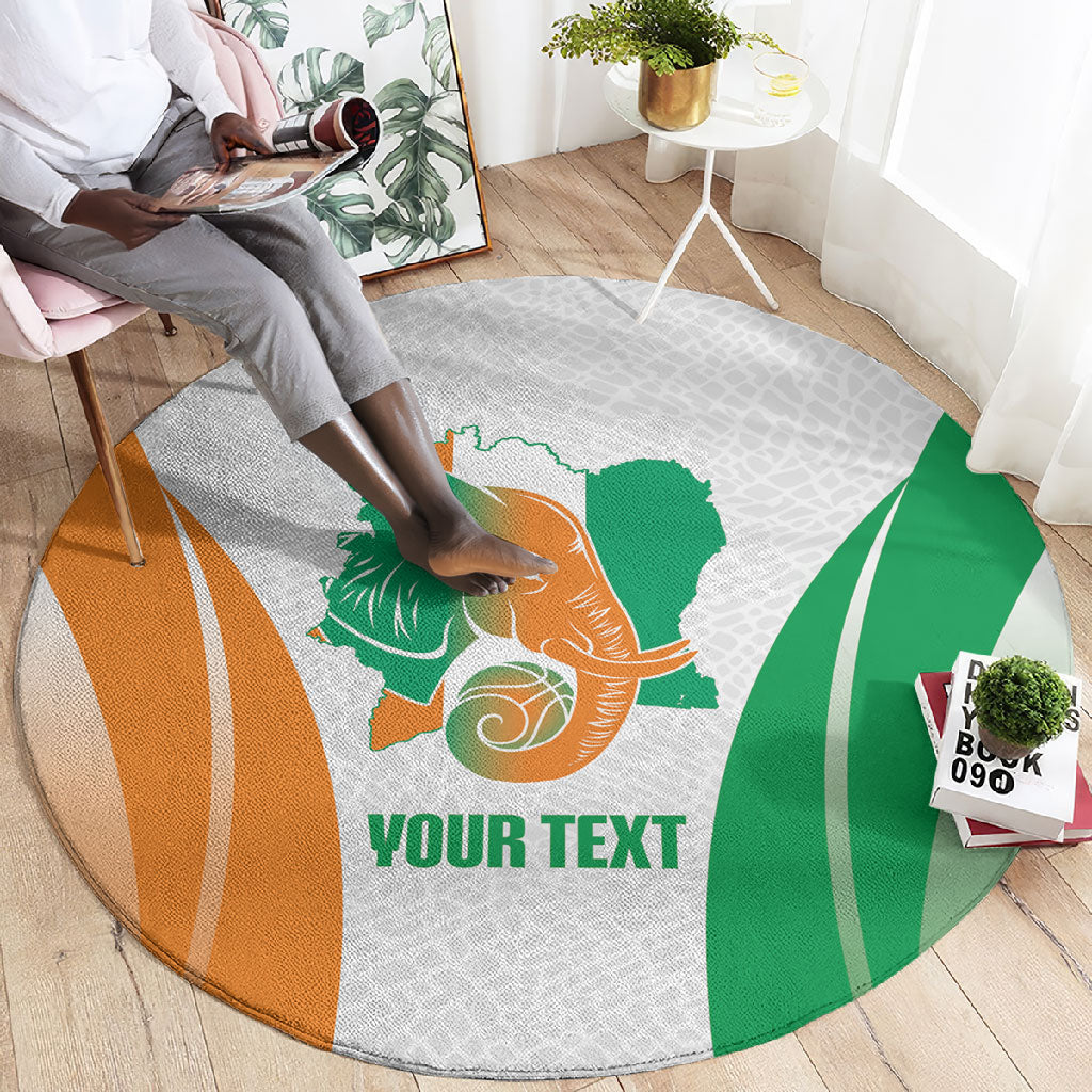 Ivory Coast Basketball Custom Round Carpet 2026 Allez Les Elephants
