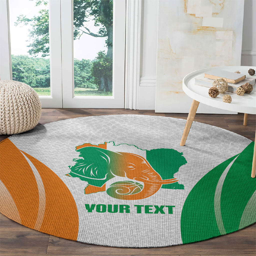 Ivory Coast Basketball Custom Round Carpet 2026 Allez Les Elephants