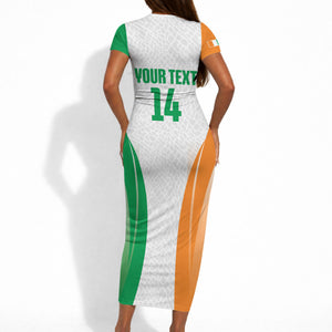 Ivory Coast Basketball Custom Short Sleeve Bodycon Dress 2026 Allez Les Elephants