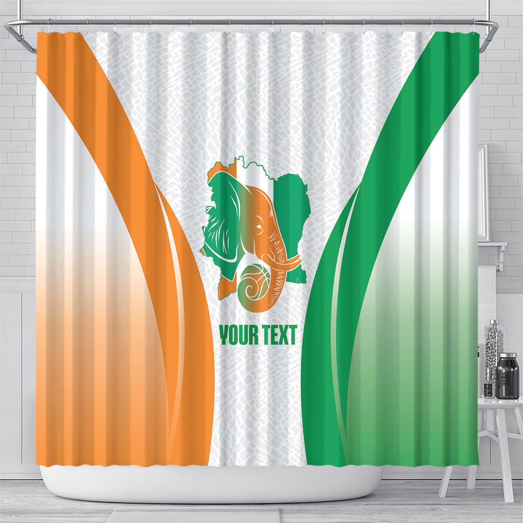 Ivory Coast Basketball Custom Shower Curtain 2026 Allez Les Elephants