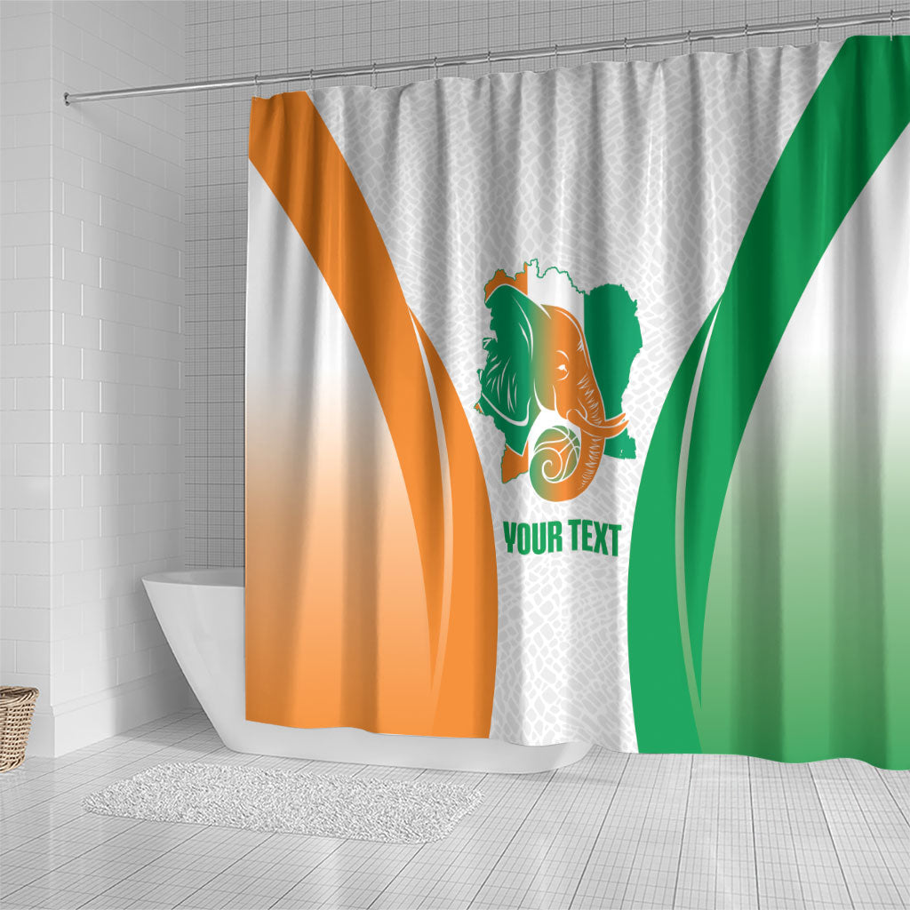 Ivory Coast Basketball Custom Shower Curtain 2026 Allez Les Elephants