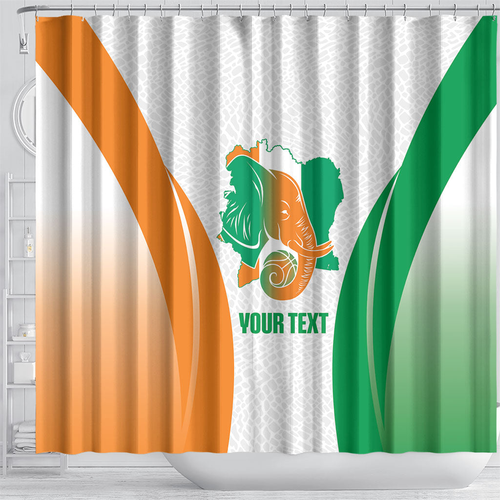 Ivory Coast Basketball Custom Shower Curtain 2026 Allez Les Elephants