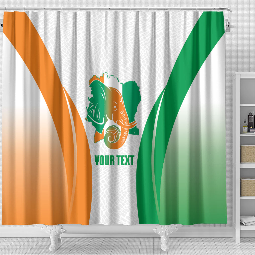 Ivory Coast Basketball Custom Shower Curtain 2026 Allez Les Elephants