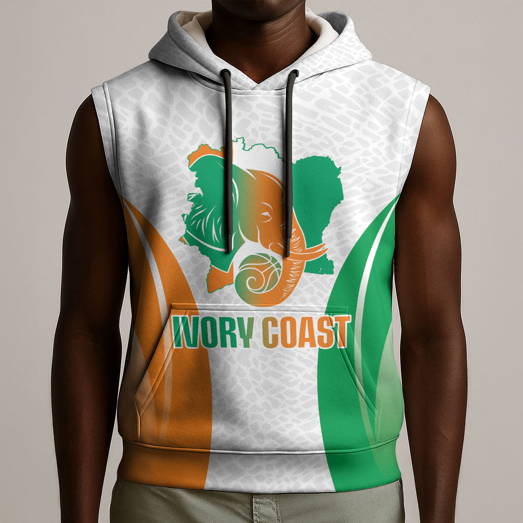 Ivory Coast Basketball Custom Sleeveless Hoodie 2026 Allez Les Elephants