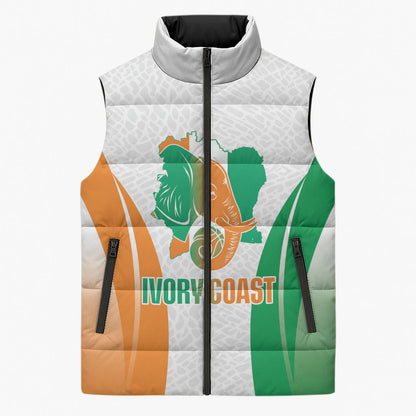 Ivory Coast Basketball Custom Sleeveless Puffer Jacket 2026 Allez Les Elephants