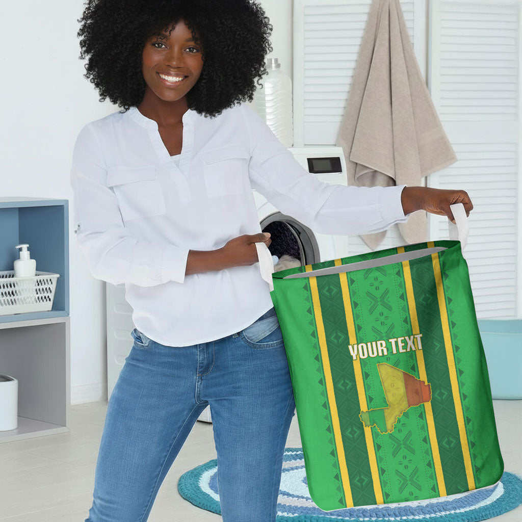 Mali Basketball Custom Laundry Basket Mud Cloth Bogolan Pattern