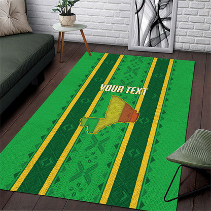 Mali Basketball Custom Area Rug Mud Cloth Bogolan Pattern
