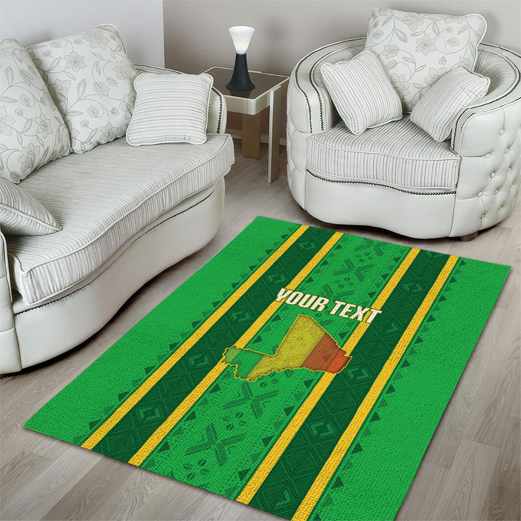 Mali Basketball Custom Area Rug Mud Cloth Bogolan Pattern