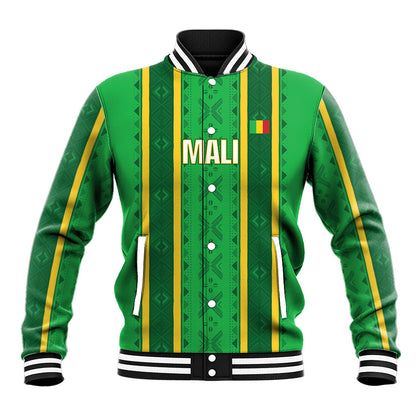 Mali Basketball Custom Baseball Jacket Mud Cloth Bogolan Pattern