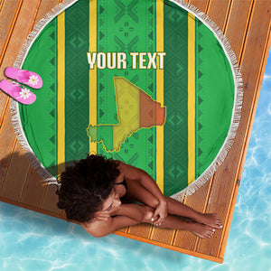 Mali Basketball Custom Beach Blanket Mud Cloth Bogolan Pattern