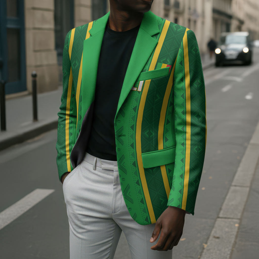 Mali Basketball Custom Blazer Mud Cloth Bogolan Pattern